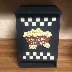 Adorable Vintage Popcorn Keeper Kitchen Storage Cottagecore Grannycore Kitsch